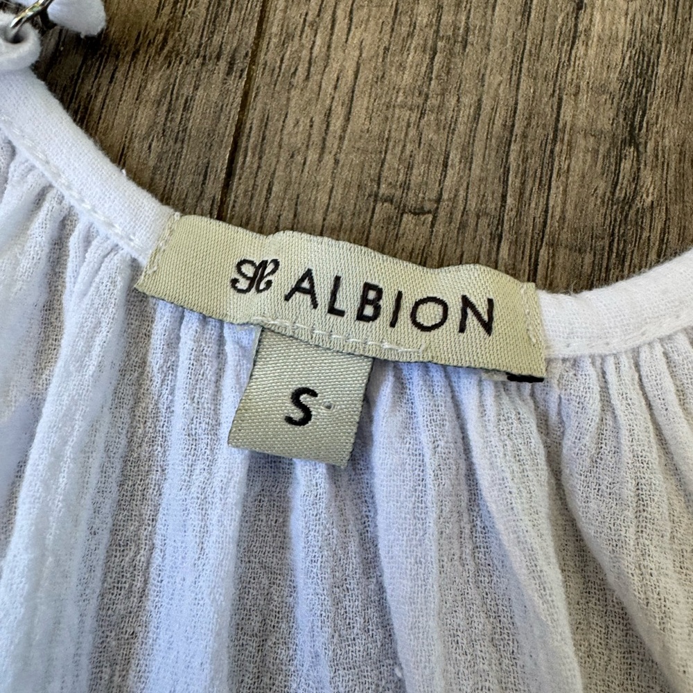Albion Fit Crisp White Cotton Sun Dress- Size Small - Picture 4 of 5